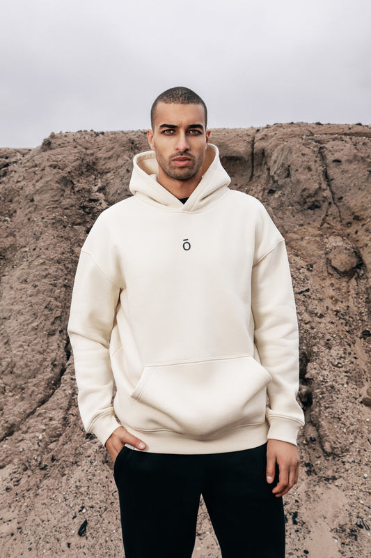 HOODIE UNISEX MINIMAL LOGO (BEIGE)